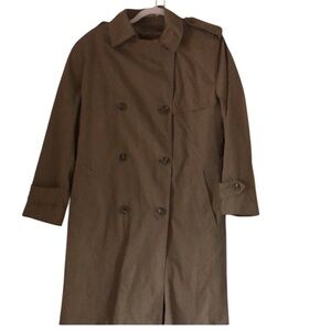 Woman’s fall VTG Y2k retro tan Misty Harbor trench fur Lined long coat